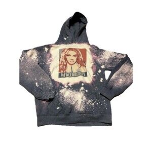 #FreeBritney Hoodie S | Bleach Dyed Graphic Sweatshirt Britney Spears